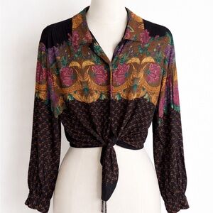 Vintage Carol Little Western-Inspired Wrap Blouse – Size 10